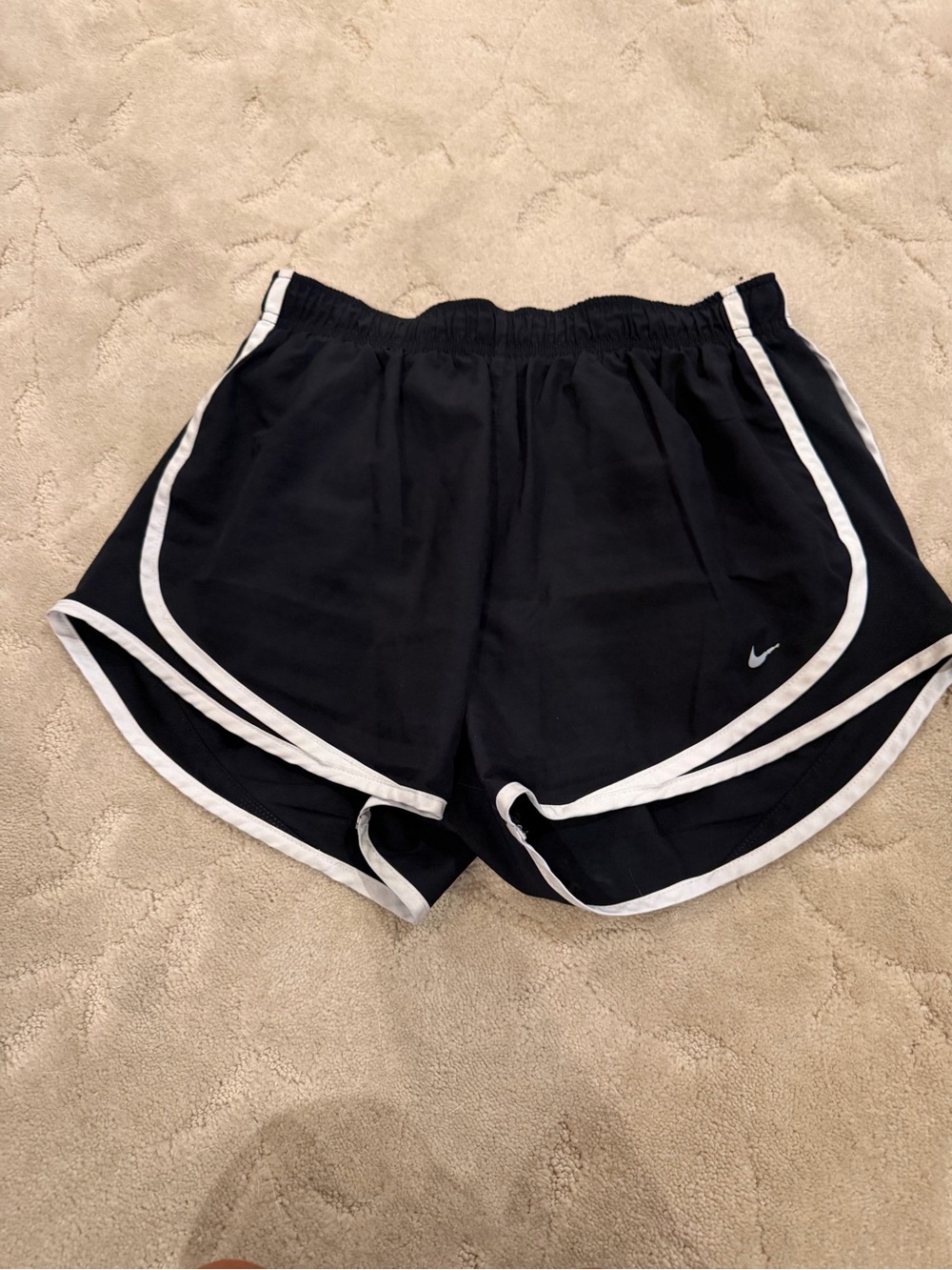 Nike Black Athletic Shorts with White Piping